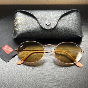 RAY-BAN OVAL COPPER BROWN POLARIZED SUNGLASSES